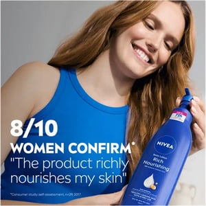 Nivea Rich Nourishing Complete 72h Moisture Body Lotion For Dry To Very Dry Skin 400ml •