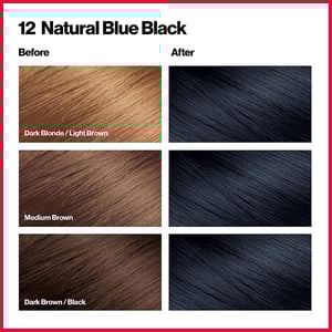Revlon ColorSilk Beautiful 3D Hair Color - 12 Natural Blue Black  •