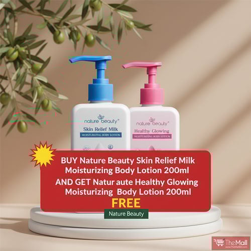Nature Beauty Skin Relief Milk Moisturizing Body Lotion 200ml (Get Nature Beauty Healthy Glowing Moisturizing Body Lotion 200ml Free)