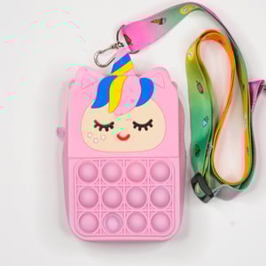 Baby Silicon Squre Shape Popit Bag - Pink