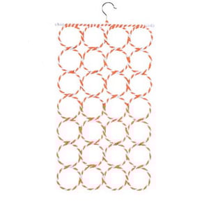 Foldable 28 Ring Scarf Hanger - Orange & White