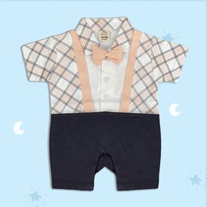 Jo AND Bo Premium Romper Style Party Suit With Bow - (0-3 Months)