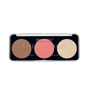 Swiss Beauty CHEEK A BOO Blusher Contour Highlighter Face Palette - 02 Face It Up Medium