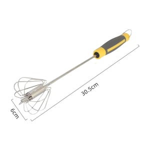 Semi Auto Stainless Steel Whisk - Yellow