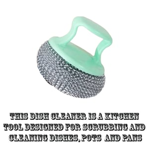 Plastic Handle Dish Cleaner - Teal Green