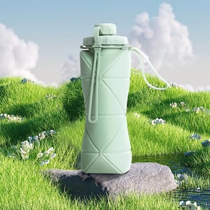 Silicone Folding Bottle 600ml - Pink