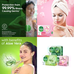 Dettol Original, Skincare, Aloe Vera Soap 75g Combo - ( Buy 3 & Get 15TK Off )