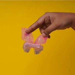 Semi Transparent Net Butterfly Hairclip 1pcs - Pink & Purple
