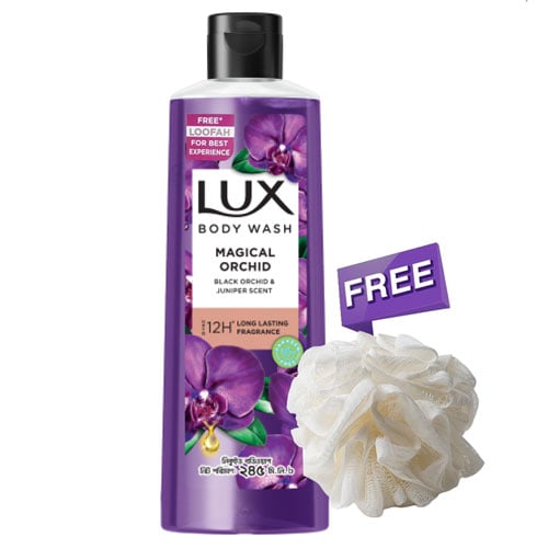 Lux Magical Black Orchid & Juniper Scent Body Wash 245ml - UBL (Get 1 Free Loofah)