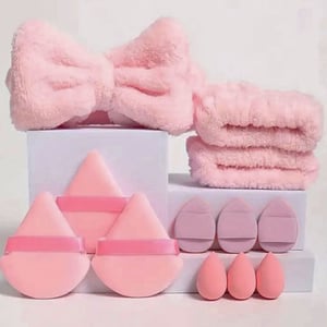 Makeup & Skin Care Accessories 12pcs Set - Pink