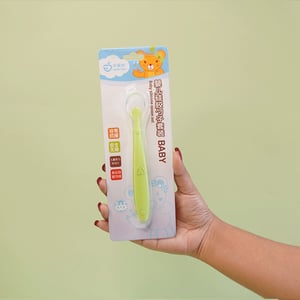 Baby Sillicone Feeding Spoon - Bright Green