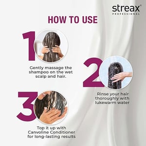 Streax Canvo Line Shampoo For Keratin Treated & Straightened hair 1.5L   •