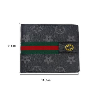 Floral Printed Wallet For Unisex - Black