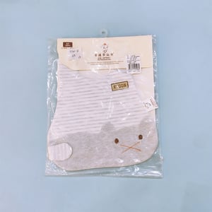 Cartoon Cat Baby Cotton Bib - Grey