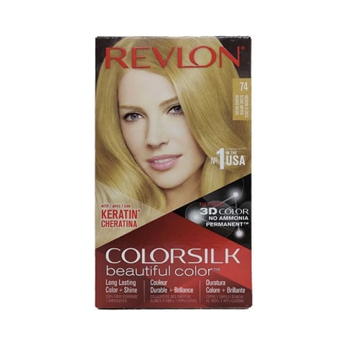 Revlon ColorSilk Beautiful 3D Hair Color - 74 Medium Blonde  •