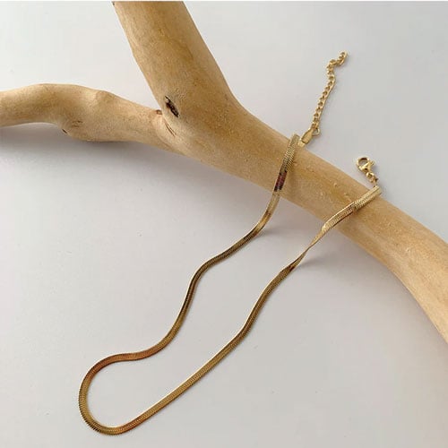 Herringbone Pattern Necklace - Wide