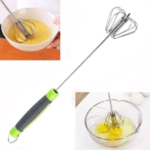 Semi Auto Stainless Steel Whisk - Bright Green