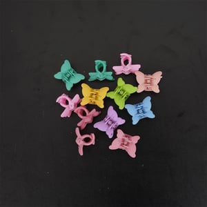 Multicolor Mini Butterfly Hair Clip 3pcs Set - Matte Finishing
