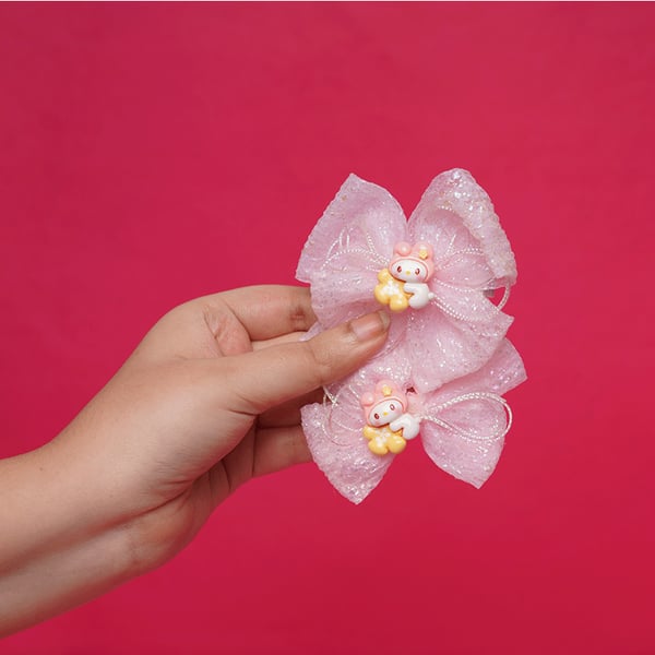 Baby Girl Bow hair Clip 1pc - Light Pink Melody