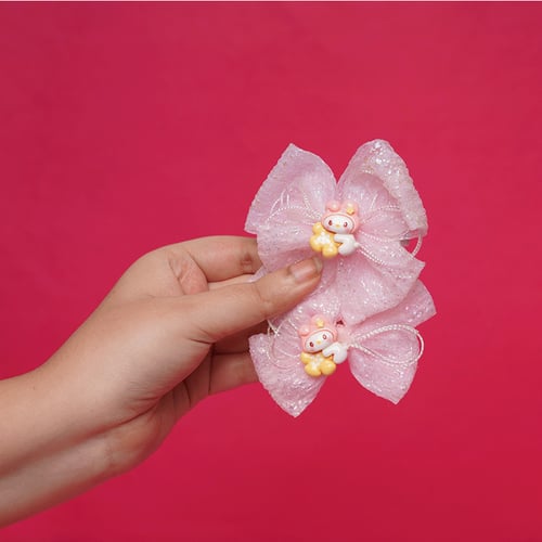 Baby Girl Bow hair Clip 1pc - Light Pink Melody