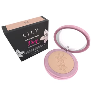 Lily Flawless Matt 3 Way Compact Powder 10g - Oat 002