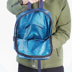 Stripelnc Mini Travel Backpack - Muted Blue