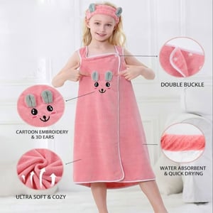 Wearable Bath Towel - Peach Pink