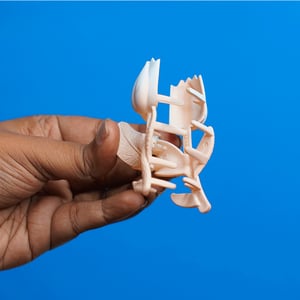 Tulip Flower Hair Clip - Sky Blue & Peach