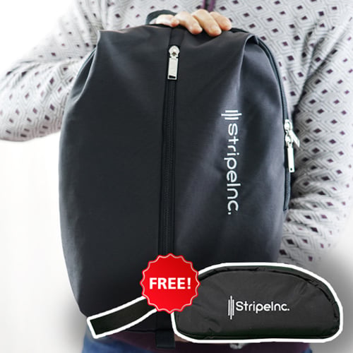 Stripelnc Mini Travel Backpack - Matte Black