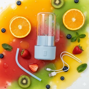 USB Rechargeable Hand Blender - Pastle Blue