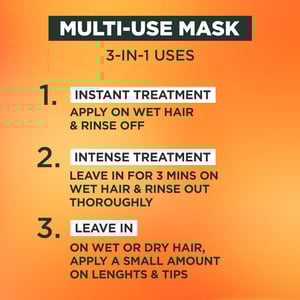 Garnier Ultimate Blends Repairing Papaya Hair Food + Vitamins C, E, F Multi-Use Hair Mask For Damaged Hair 400ml •