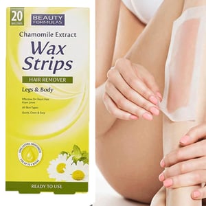 Beauty Formulas Chamomile Extract Hair Removal Wax Strips For Legs & Body 20 Strips •