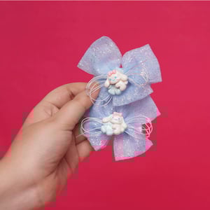 Baby Girl Bow hair Clip 1pc - Sky Blue Cinnamoroll