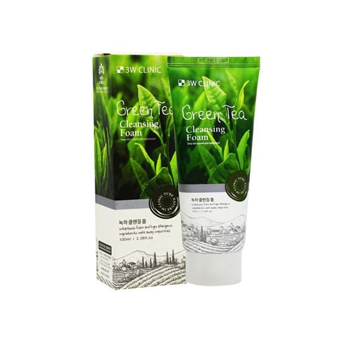 3W Clinic Green Tea Cleansing Foam 100ml •