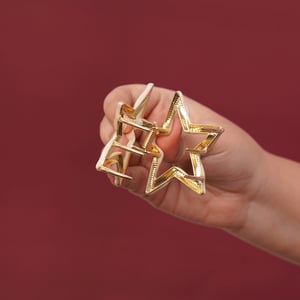 Star Shape Metal Hair Clip - Cream