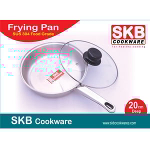 SKB Frying Pan with Glass Lid - 20cm (Deep)