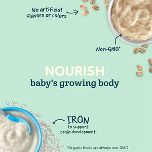 Gerber Grain & Grow Organic Oatmeal Banana Cereal (6+ months) 227gm•