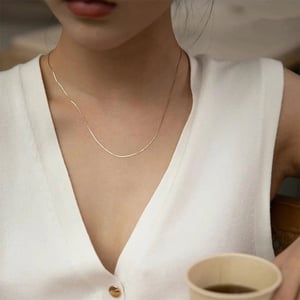 Herringbone Pattern Necklace - Thin