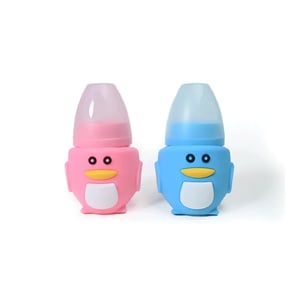 Baby Glass Feeder With Silicon Cover 120ml - Pink