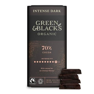 Green & Black's Organic 70% Dark Chocolate Bar 90g  •