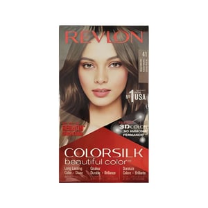 Revlon ColorSilk Beautiful 3D Permanent Hair Color - 41 Medium Brown  •