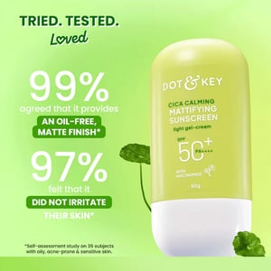 Dot & Key Cica Calming Mattifying Sunscreen With Niacinamide 50ml SPF 50+ PA++++ •