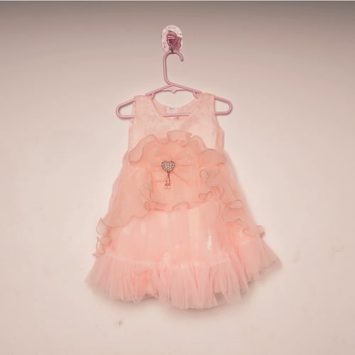 Baby Party Dress (1 - 2.5 Years) TMEC - 06 Peach Pink