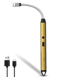 BBQ USB Rechargeable Flexible Electric Lighter - Golden