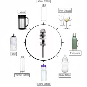 Bottle Cleaning Silicone Brush - White