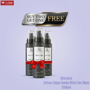 Qluxury Silver Edge Body Mist For Men 150ml (Buy 2 Get 1 Free)