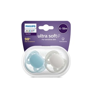 Philips Avent Ultra Soft Soother For Sensitive Skin 6-18m - 2pc (2744)
