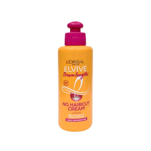 L'Oreal Paris Elvive Dream Lengths No Haircut Cream Leave-In Conditioner For Long & Damaged Hair 200ml •