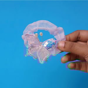 Scrunchie Semi Transparent Butterfly Hairband - Lavender