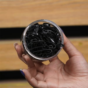 Black Rubber Hair Bands Jar For Baby Girls